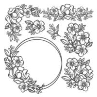 botão de ouro conjunto floral Casamento composições vetor ilustração