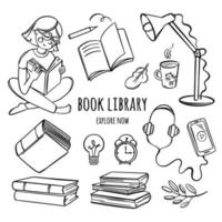 livro biblioteca monocromático livraria conectados conceito Educação vetor