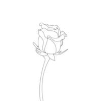 rosa flor coloração página e livro mão desenhado linha arte ilustração lindo flor Preto e branco desenhando vetor