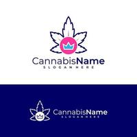 rei cannabis logotipo vetor modelo. criativo cannabis logotipo Projeto conceitos