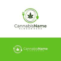 Comida cannabis logotipo vetor modelo. criativo cannabis logotipo Projeto conceitos