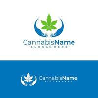 cannabis Cuidado logotipo vetor modelo. criativo cannabis logotipo Projeto conceitos