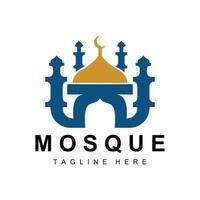 mesquita logotipo, islâmico adoração projeto, eid al fitr mesquita construção vetor ícone modelo, Ramadã, eid al adha