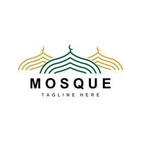 mesquita logotipo, islâmico adoração projeto, eid al fitr mesquita construção vetor ícone modelo, Ramadã, eid al adha