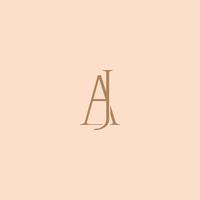 minimalista e elegante aj carta com serifa estilo logotipo Projeto vetor. perfeito para moda, Cosmético, marca, e criativo estúdio vetor