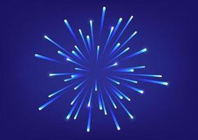 fogos de artifício em azul fundo. vetor ilustração