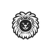 lindo Preto e branco fofa leão logotipo. Boa para marcas. vetor