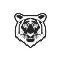 gracioso Preto branco vetor logotipo tigre. isolado.