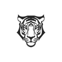 uma gracioso simples Preto branco logotipo tigre. isolado em uma branco fundo. vetor