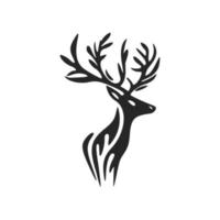 uma chique simples Preto branco vetor logotipo do a cervo. isolado.