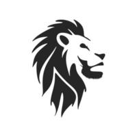 requintado uma simples Preto branco vetor logotipo do a leão. isolado em uma branco fundo.
