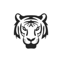 uma gracioso Preto branco logotipo tigre. isolado em uma branco fundo. vetor