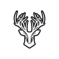 a refinado Preto branco vetor logotipo do a cervo. isolado em uma branco fundo.