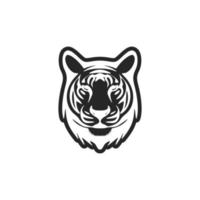 elegante simples Preto branco vetor logotipo tigre. isolado em uma branco fundo.