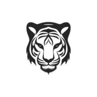 à moda Preto branco vetor logotipo tigre. isolado.