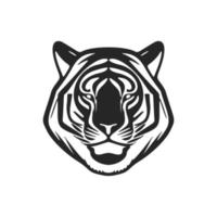 chique Preto branco vetor logotipo tigre. isolado.