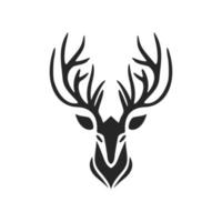 à moda simples Preto branco vetor logotipo do a cervo. isolado em uma branco fundo.