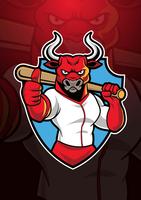 Logo de mascote de beisebol de touros vetor