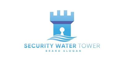 segurança água torre logotipo com moderno estilo Prêmio vetor