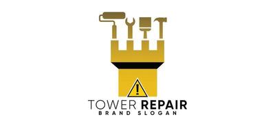 torre reparar logotipo com moderno estilo Prêmio vetor