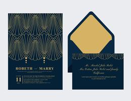 Cartão de casamento Art Deco