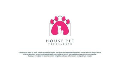 casa animal logotipo com criativo e único estilo conceito Projeto Prêmio vetor