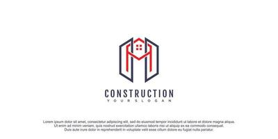 construção logotipo com inicial uma conceito Projeto Prêmio vetor