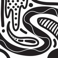 ilustração em vetor doodle preto e branco. artes de linha desenhadas à mão fundos abstratos padrão geométrico para impressão, papel de parede, banner, pôster, arte de parede, decorativo