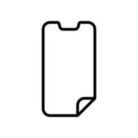 Móvel telefone, Smartphone tela protetor, vidro tela guarda ícone dentro linha estilo Projeto isolado em branco fundo. editável AVC. vetor