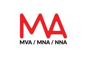 ma - mva - mna logotipo conceito vetor