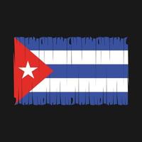 ilustração vetorial de pincel de bandeira de cuba vetor