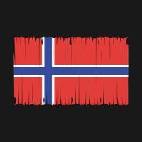 ilustração vetorial de pincel de bandeira da noruega vetor