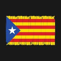 ilustração vetorial de pincel de bandeira da catalunha vetor