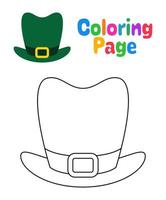 coloração página com duende chapéu para crianças vetor