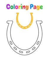 coloração página com ferradura para crianças vetor