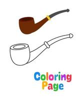 coloração página com fumar tubo para crianças vetor