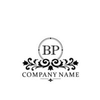 carta bp floral logotipo Projeto. logotipo para mulheres beleza salão massagem Cosmético ou spa marca vetor