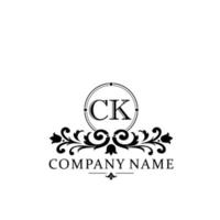 carta ck floral logotipo Projeto. logotipo para mulheres beleza salão massagem Cosmético ou spa marca vetor