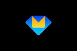azul amarelo diamante mercado comece logotipo vetor