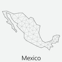 vetor baixo poligonal México mapa.