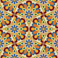 abstrato mandala peixe escala desatado padronizar. ornamental telha, mosaico fundo. floral patchwork infinidade cartão. árabe, indiano, otomano motivos. vetor