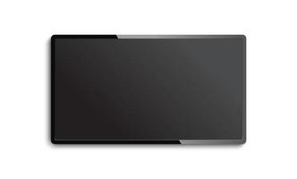 realista lcd conduziu televisão lustroso quadro, Armação Preto tela vetor ilustração