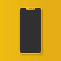 realista amarelo Smartphone dispositivo vetor brincar modelo