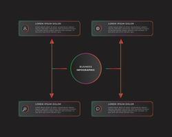 Modelo de infográficos de negócios de 5 etapas vetor