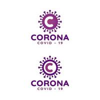 logotipo do letter c corona virus vetor