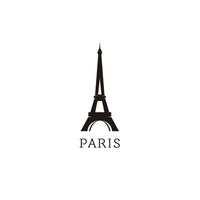 eiffel Paris torre Preto silhueta logotipo vetor ícone ilustração