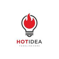quente idéia lâmpada fogo logotipo modelo ilustração vetor