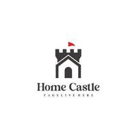 casa casa com castelo forte simples logotipo vetor ícone símbolo Projeto gráfico ilustração