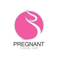 grávida mulher logotipo Projeto ilustração ícone modelo vetor , abstrato minimalista simples, para parto, maternidade clínica, grávida moda, grávida fotos com moderno conceitos