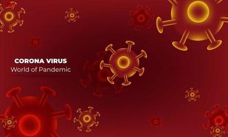 vírus corona em wuhan. vetores corona de vírus. fundo vermelho. ilustração vetorial
